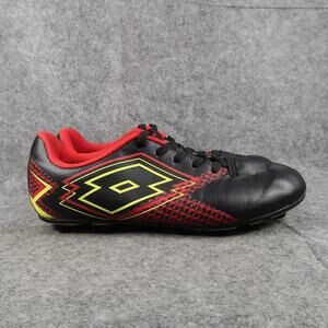 Lotto Shoes Mens 8 Soccer Cleats Forza Elite 3 Sport Athletic Black Red Lace Up